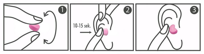 Haspro Mold6 silikonové špunty do uší, růžové 6 párů 12 ks