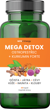 MOVit Energy Mega Detox Ostropestřec + Kurkumin FORTE 60 kapslí