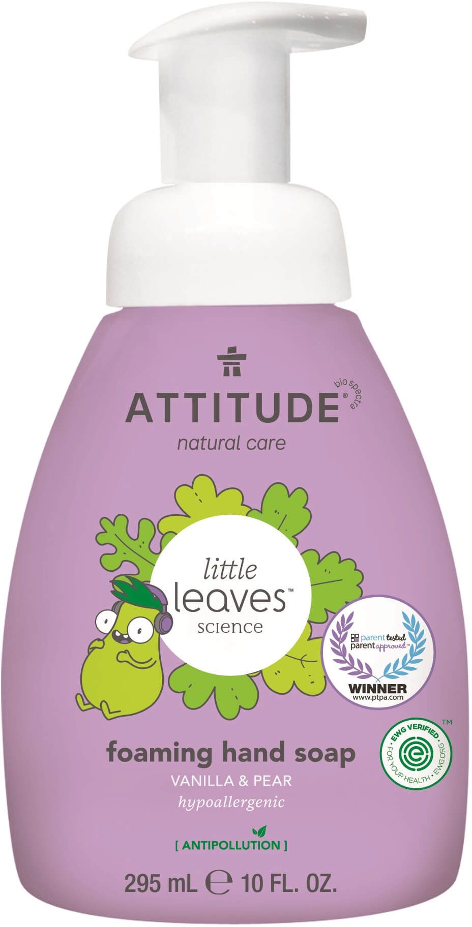 Attitude Dětské pěnivé mýdlo na ruce Little leaves s vůní vanilky a hrušky 295 ml