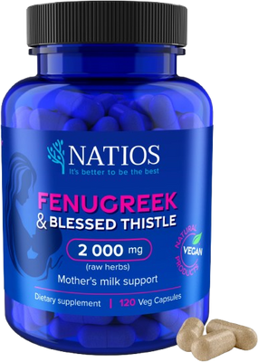 Natios Fenugreek & Blessed Thistle 2000 mg 120 kapslí