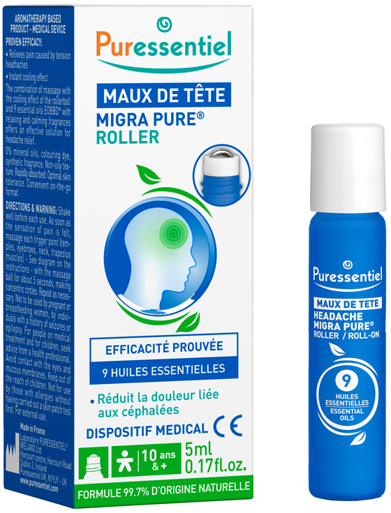 Puressentiel Roll-on proti bolesti hlavy 9 esenciálních olejů 5 ml