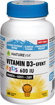 NatureVia Vitamin D3-Efekt Kids, cucací tablety 60 ks