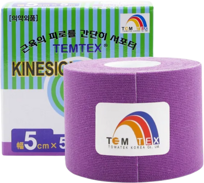 Temtex kinesio tape Classic, fialová tejpovací páska 5cm x 5m