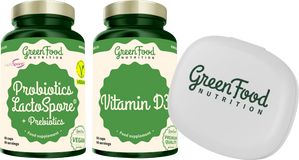 GreenFood Nutrition Probiotics Lactospore® + Prebiotics +Vitamin D3 2 x 60 kapslí
