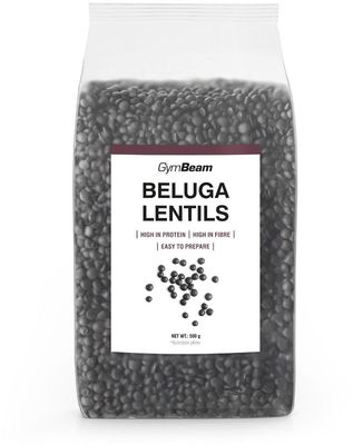 GymBeam Černá čočka Beluga 500 g