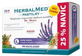 HerbalMed Šalvěj-ženšen bez cukru 30 pastilek
