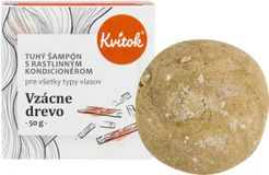 Kvitok Tuhý šampon s kondicionérem pro tmavé vlasy Vzácné dřevo XXL 50 g
