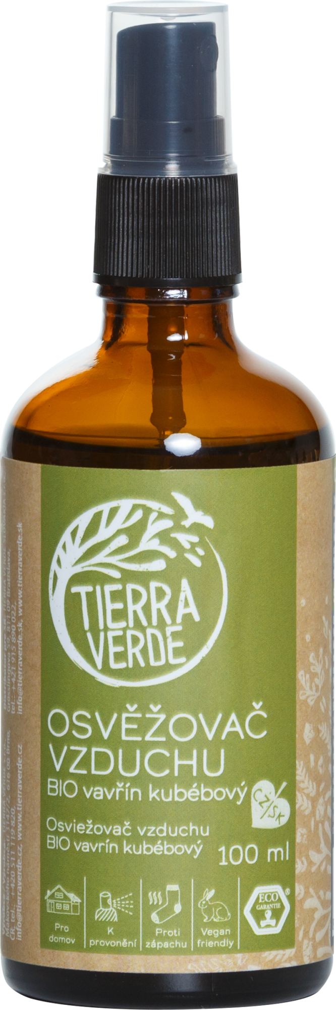 Tierra Verde Osvěžovač vzduchu BIO Vavřín kubébový 100 ml