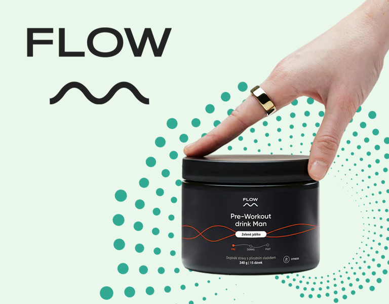 Flow Preworkout Man zelené jablko 340 g