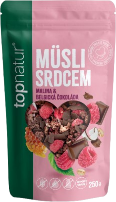 Topnatur Müsli srdcem Malina & Belgická čokoláda 250 g