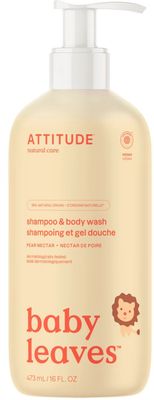 Attitude Dětské tělové mýdlo a šampon (2v1) Baby leaves s vůní hruškové šťávy 473 ml