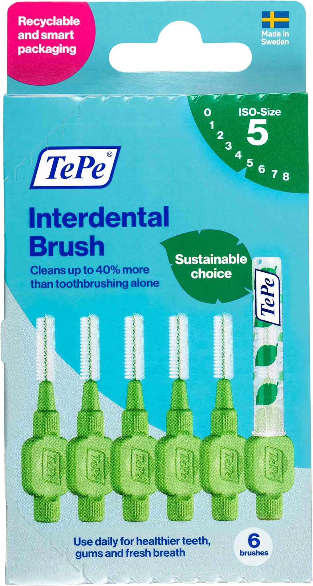 TePe MK Original 0,8 mm zelené, krabička 6 ks