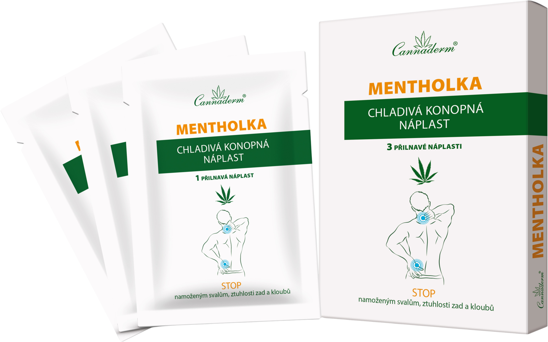 Cannaderm Mentholka chladivá konopná náplast 3 ks
