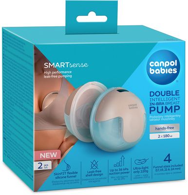 Canpol babies Dvojitá elektrická odsávačka mateřského mléka do podprsenky SmartSense