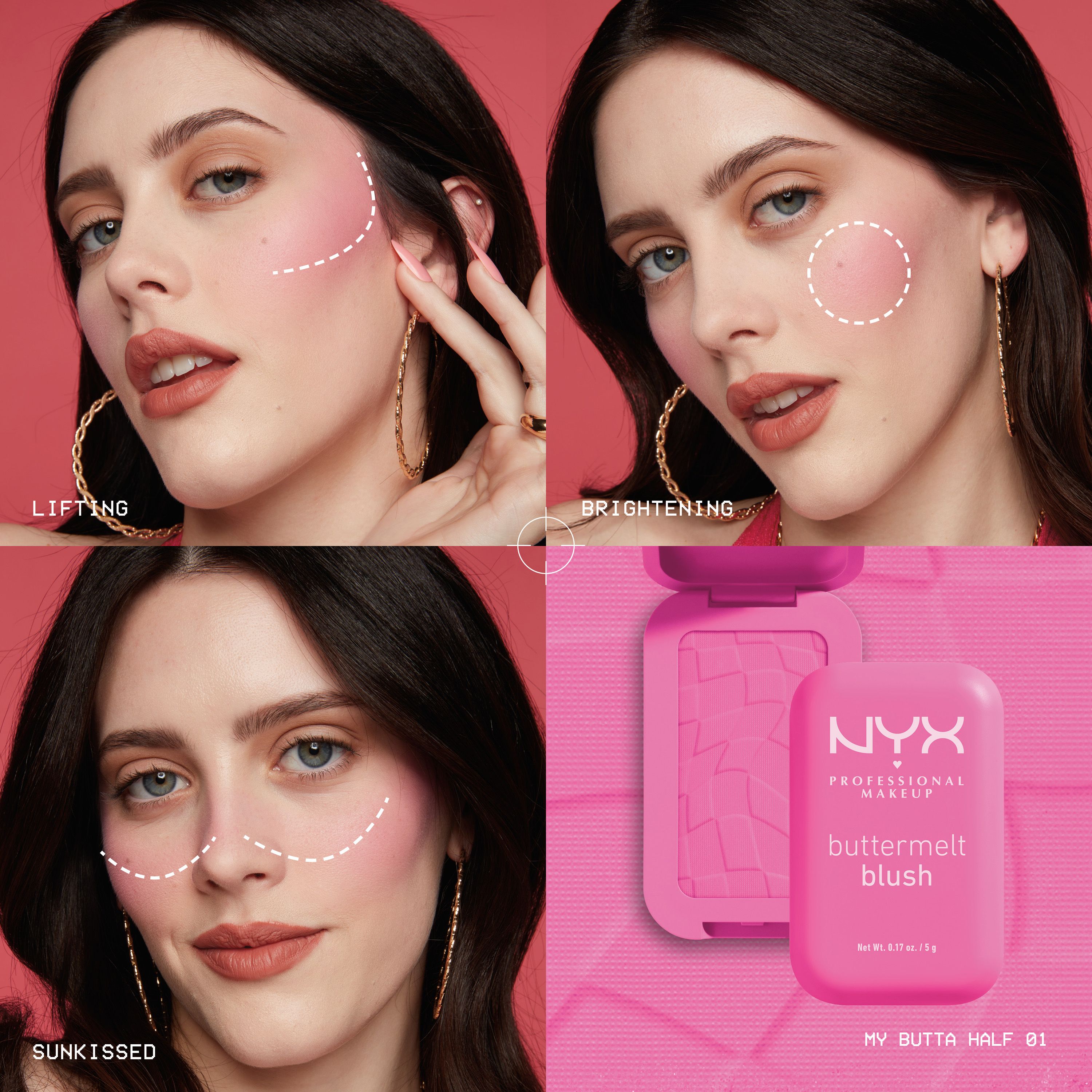 NYX Professional Makeup Buttermelt Blush pudrová tvářenka 05.50 Butta Cherry Pop 5 g