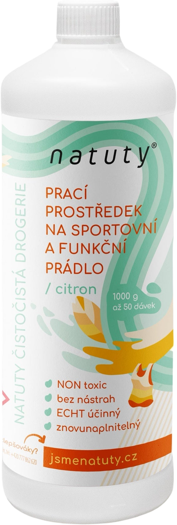 Natuty Prací prostředek na sportovní a funkční prádlo s vůní citronu 1 l