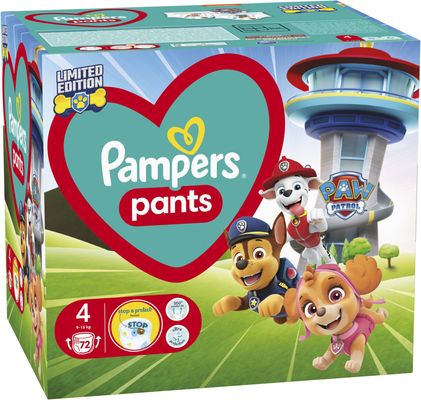 Pampers Active Baby Pants Paw Patrol Kalhotkové plenky vel. 4, 9-15 kg, 72 ks