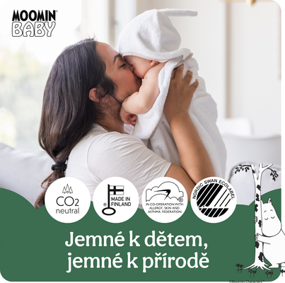 Muumi Baby Jednorázové eko kalhotkové pleny 5 Maxi+ 10-15 kg 114 ks