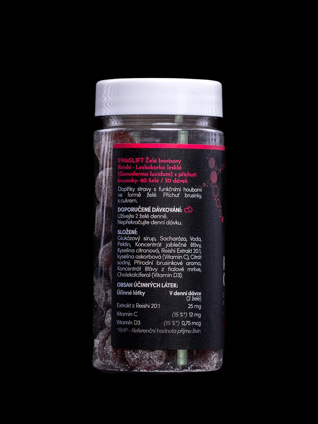 Swaglift Reishi gummies s příchutí brusinky 60 ks