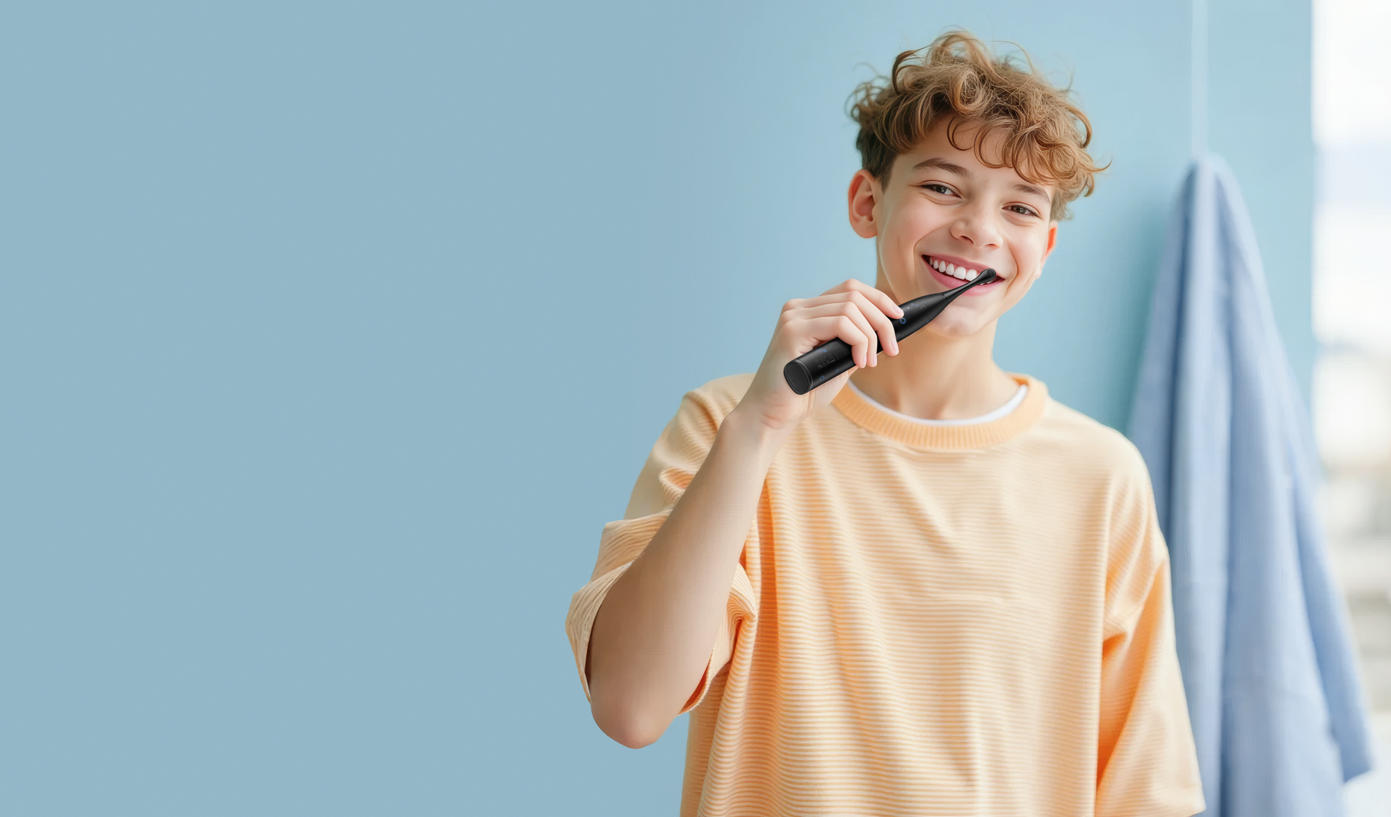 Oclean X Kids Black dětský sonický kartáček, černý