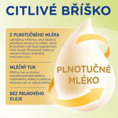 Sunar Sensitive 2 pokračovací kojenecké mléko, 500 g