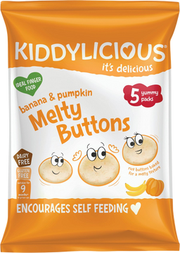 Kiddylicious Ovocno - zeleninové knoflíčky Banán s dýní 5 x 6 g