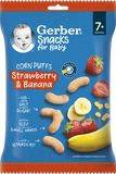 Gerber Snacks kukuřičné křupky jahoda a banán 28 g