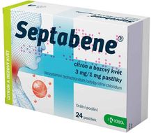 Septabene® 3 mg/1 mg citron a bezový květ 24 pastilek