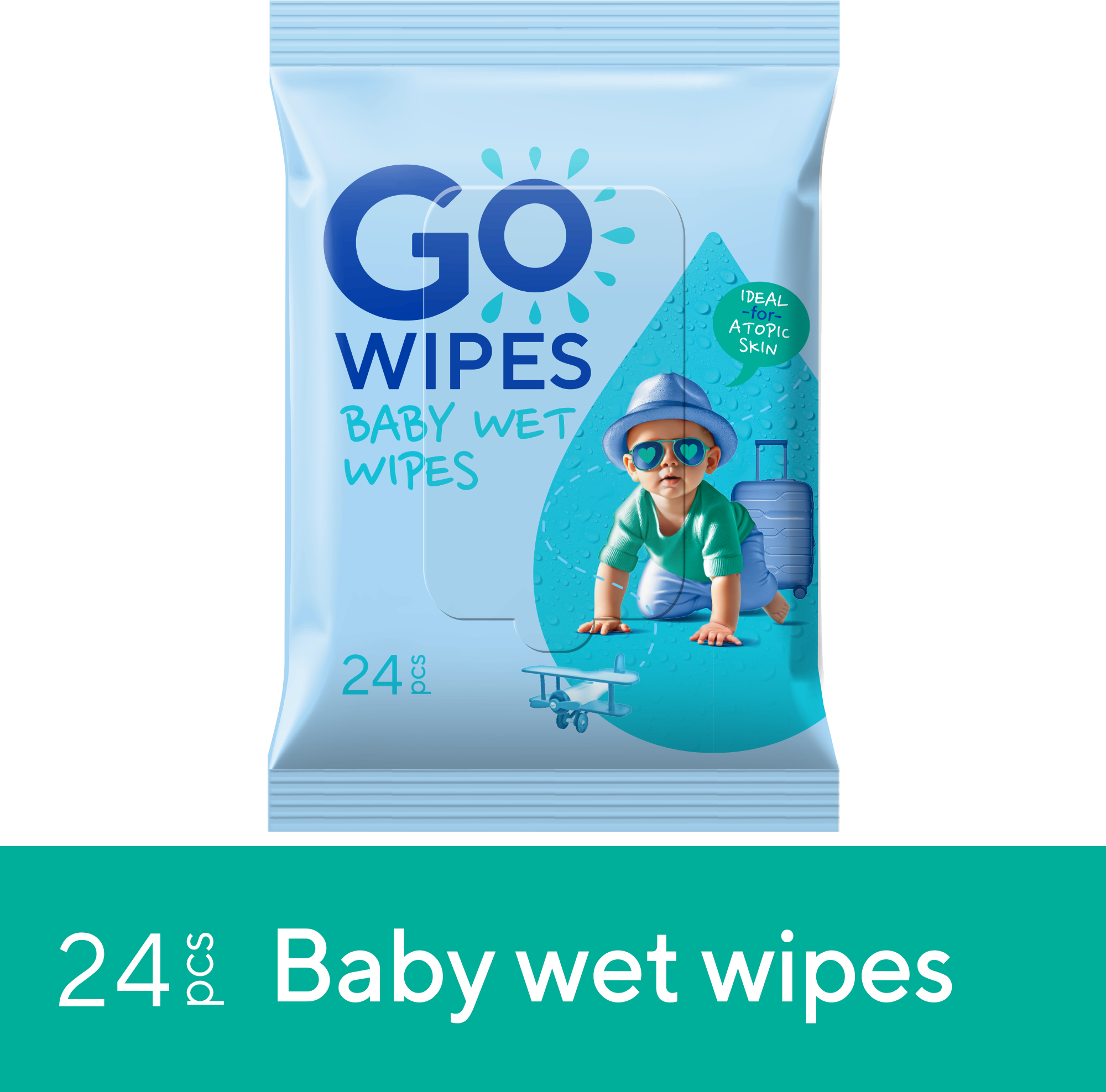 GoWipes Detské vlhčené obrúsky pre citlivú a atopickú pokožku 24 ks