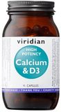 Viridian High Potency Calcium & D3 (Vápník s vitamínem D3) 90 kapslí
