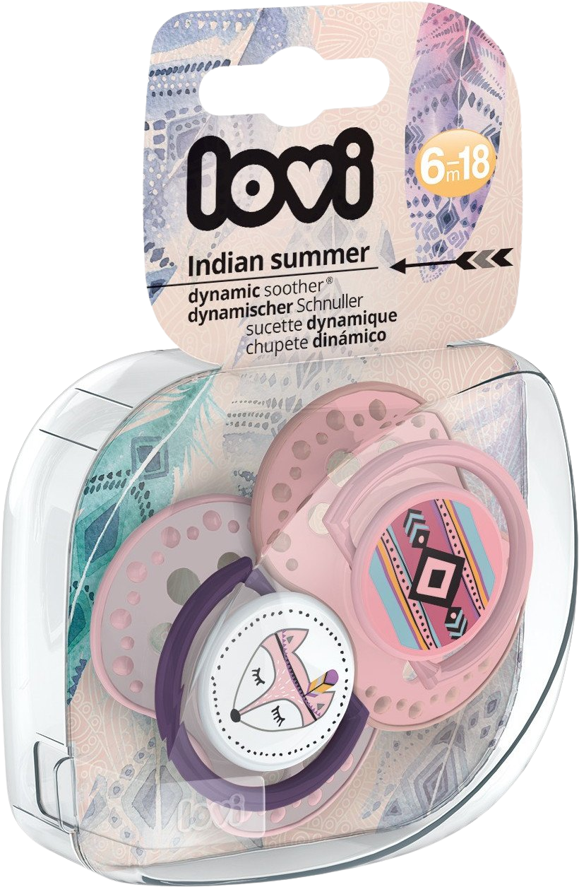 LOVI Dudlík silikonový dynamický Indian Summer Dívka 6-18m 2 ks