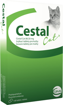 Cestal  Cat žvýkací tablety pro kočky 8 ks