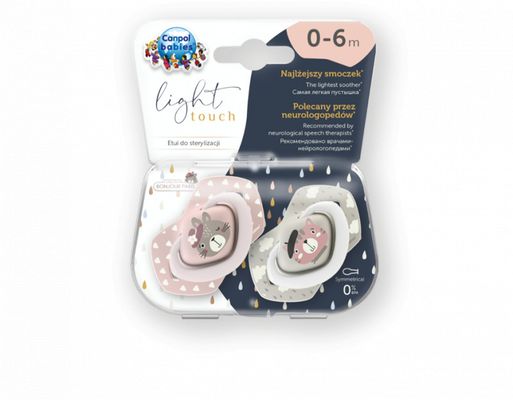 Canpol babies Set symetrických silikonových dudlíků 0-6m Bonjour Paris růžový 2 ks