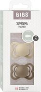 BIBS Supreme dudlíky kaučuk 0-6 měsíců, Vanilla/dark oak 2 ks