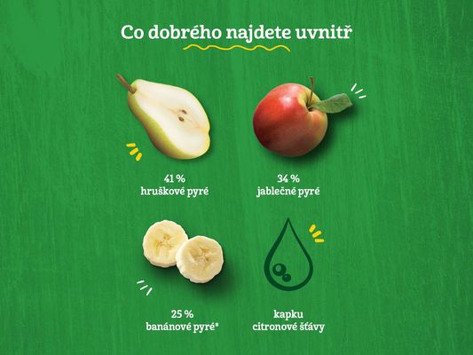 Gerber Organic kapsička hruška, jablko a banán 90 g