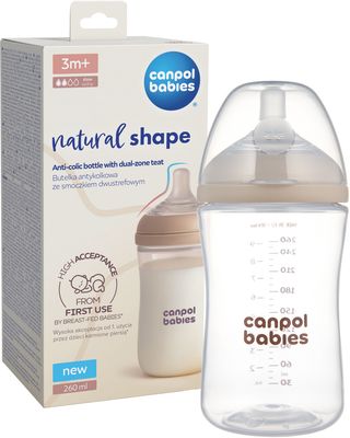 Canpol babies Lahev antikoliková Natural Shape 260 ml
