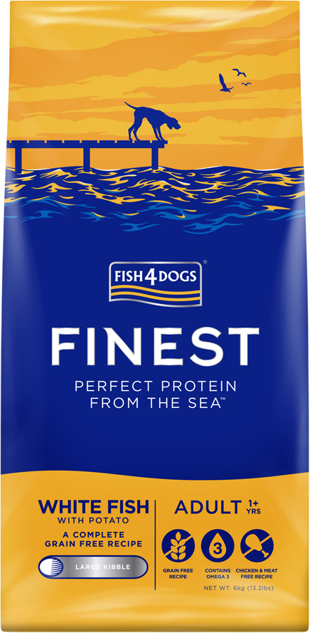 Fish4Dogs Granule velké pro dospělé psy Finest bílá ryba s bramborami 6 kg