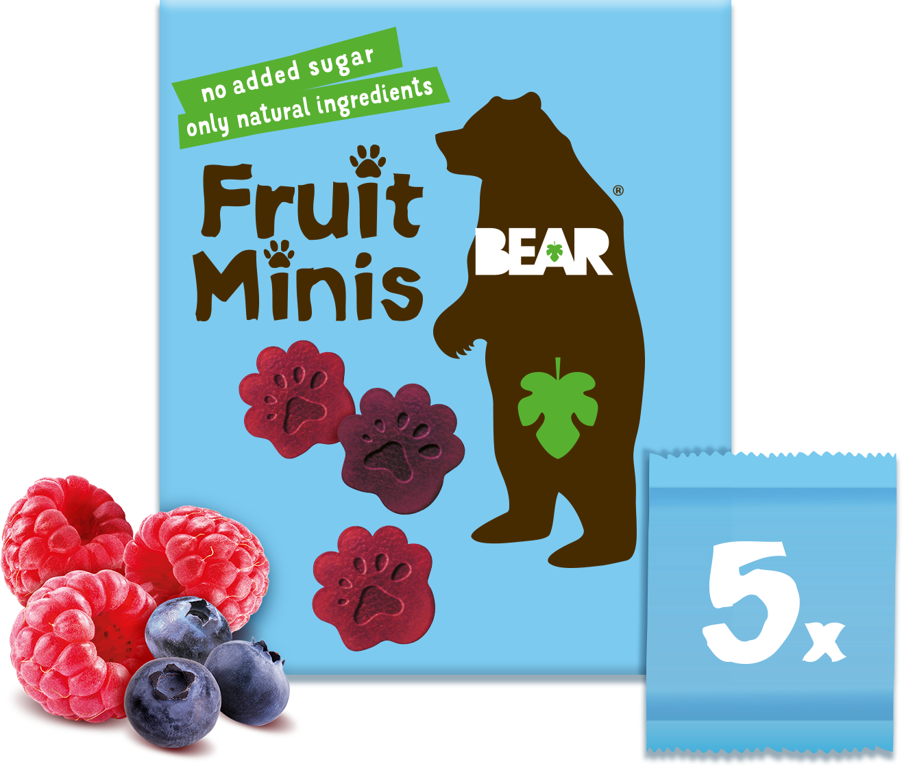 Bear Fruit Minis malina a borůvka 5 x 20
