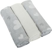 Bomimi Pleny bavlna Premium 140g/m2 potisk, 80x70cm srdíčko-šedá 3 ks