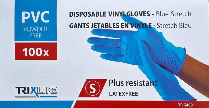 Pharma Activ Jednorázové rukavice syntetické modré bez pudru vel. S 100 ks