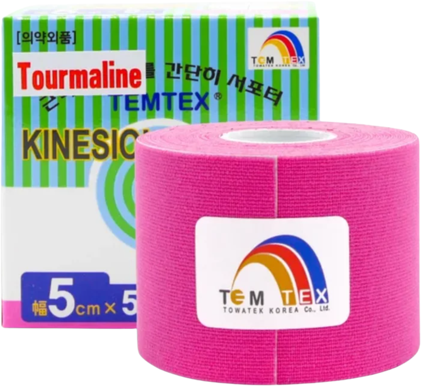 Temtex kinesio tape Tourmaline, růžová tejpovací páska 5cm x 5m