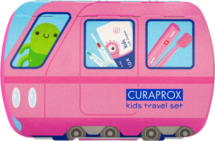 Curaprox Travel set KIDS růžový