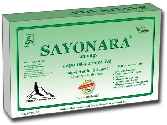 Sayonara Zelený čaj nálevové sáčky 20 x 1.5 g