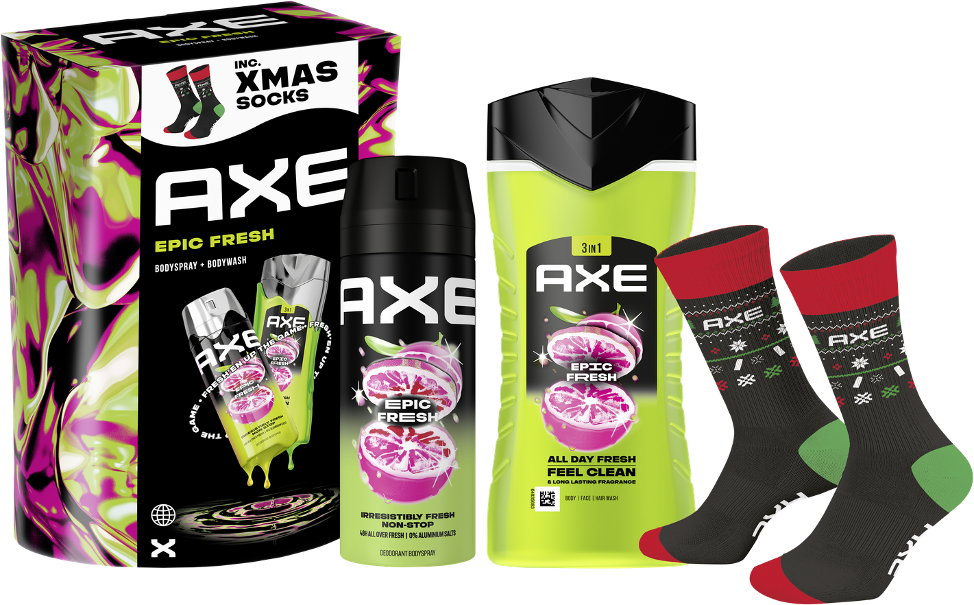 Axe Epic Fresh dárková kazeta s ponožkami