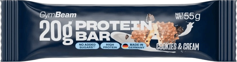 GymBeam 20 g protein bar proteinová tyčinka cookies a krém 55 g