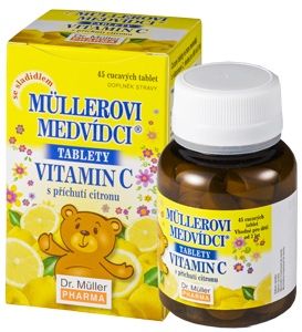 Dr.Muller Müllerovi medvídci s vitamín C a přích.citronu, cucavé tablety 45 ks