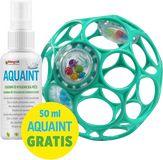 Oball Hračka RATTLE 10 cm 0m+ dark turquoise + 50 ml Aquaint