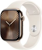 Apple Watch Series 10 GPS + Cellular 42mm Gold Titanium Case with Starlight Sport Band - M/L