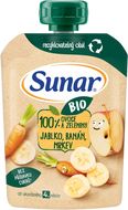 Sunar BIO ovocná kapsička jablko, banán, mrkev 4m+ 100 g