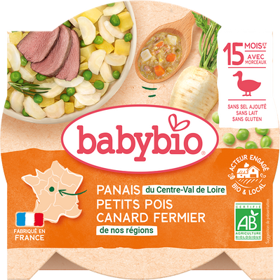 Babybio pastinák s hráškem a farmářskou kachnou 260 g
